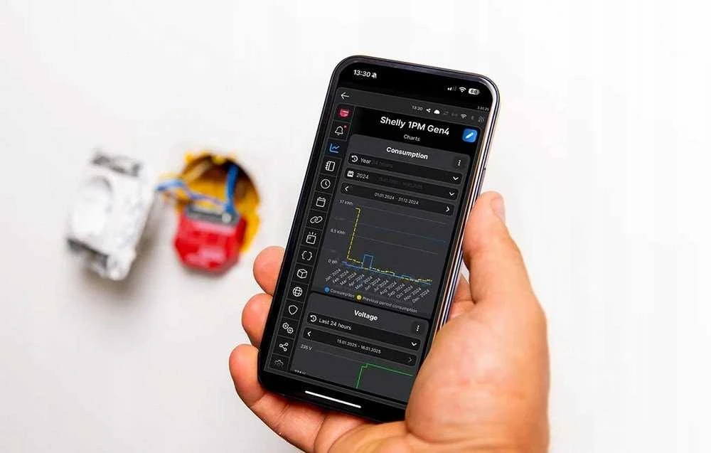 Shelly 1PM Gen4 1 kanalo relė 16A (WiFi, Bluetooth, Zigbee, Matter)