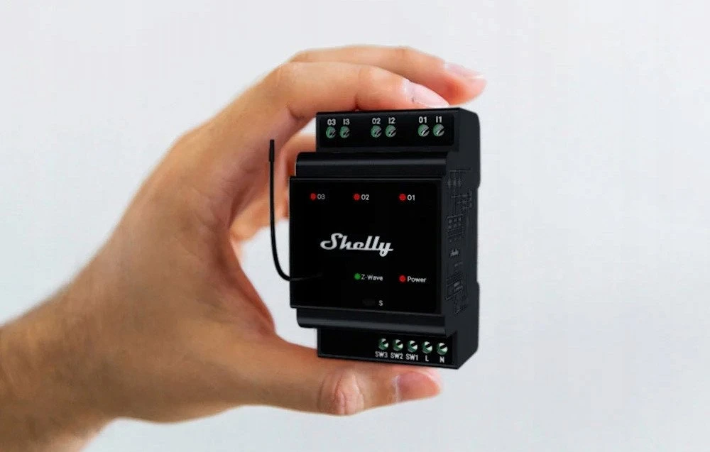 Shelly Qubino Wave Pro 3 3 kanalų DIN Z-wave magistralės relė