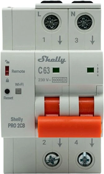 Miniature Circuit Breaker SHELLY Pro 2CB C63