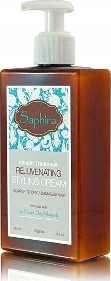 Saphira Rejuvenating Styling Kreminis atstatomasis plaukų formavimo kremas su Negyvosios jūros mineralais, 250 ml