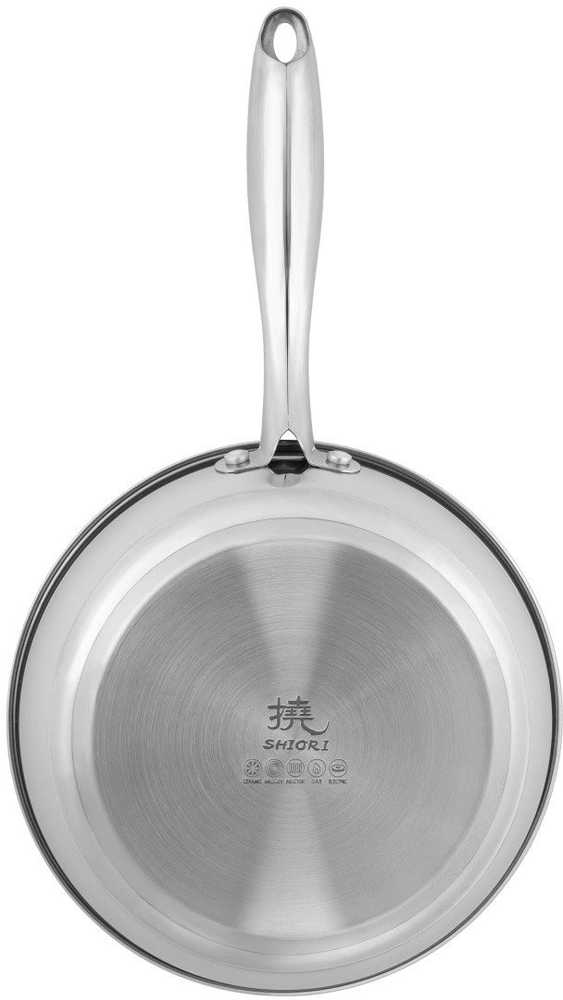 Shiori Nerūdijančio plieno 304 keptuvė be dangos, indukcinė, 24 cm
