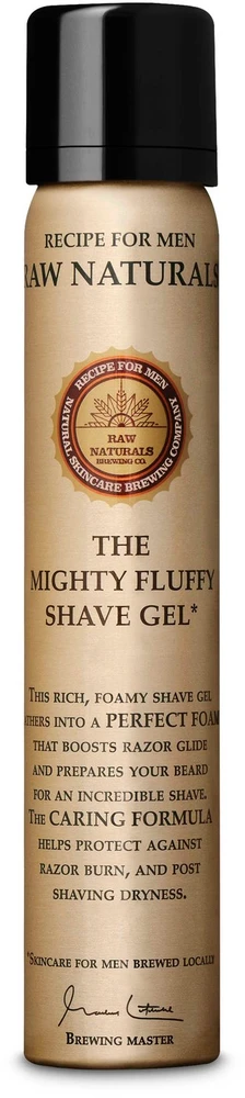 „Raw Naturals“ drėkinamasis skutimosi gelis „The Mighty Fluffy“, 75 ml