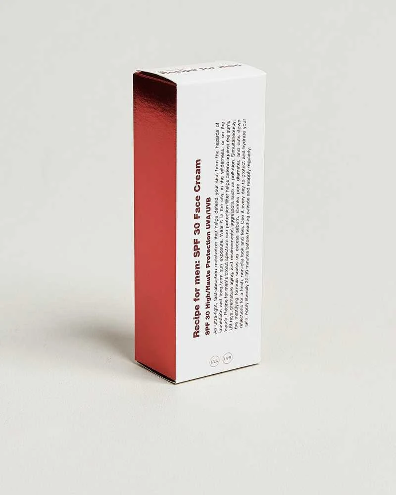 Shiseido Recipe For Men SPF 30 Face Kreminis Moisturizer Kreminis For Face SPF30, 75 ml