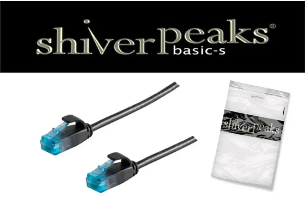Shiverpeaks Tinklo kabelis Kryžminis kabelis cat.6 U/UTP slim juodas 1m (BS08-22025)