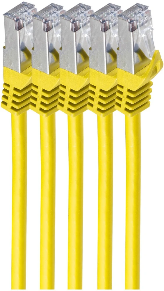 Shiverpeaks Patchcord BASIC-S Cat 7, S/FTP, PiMF, LSZH, geltona, 0.25m, 5 vnt (BS75511-0.25Y-SET5)