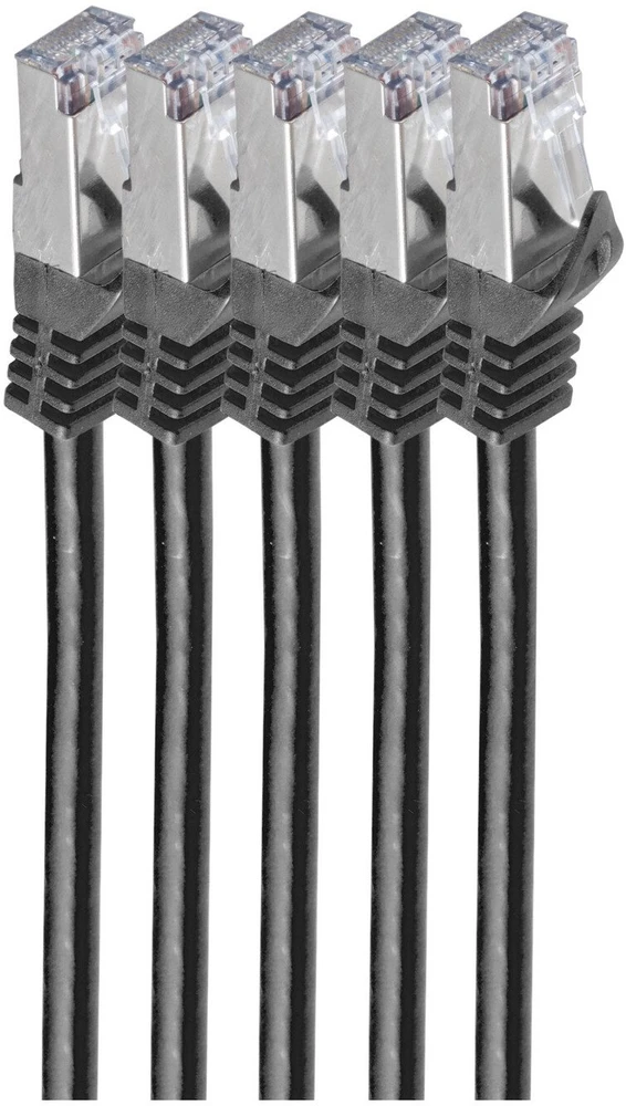 Shiverpeaks Patchcord BASIC-S Cat 7, S/FTP, PiMF, LSZH, juoda, 2m, 5 vnt (BS75512-S-SET5)