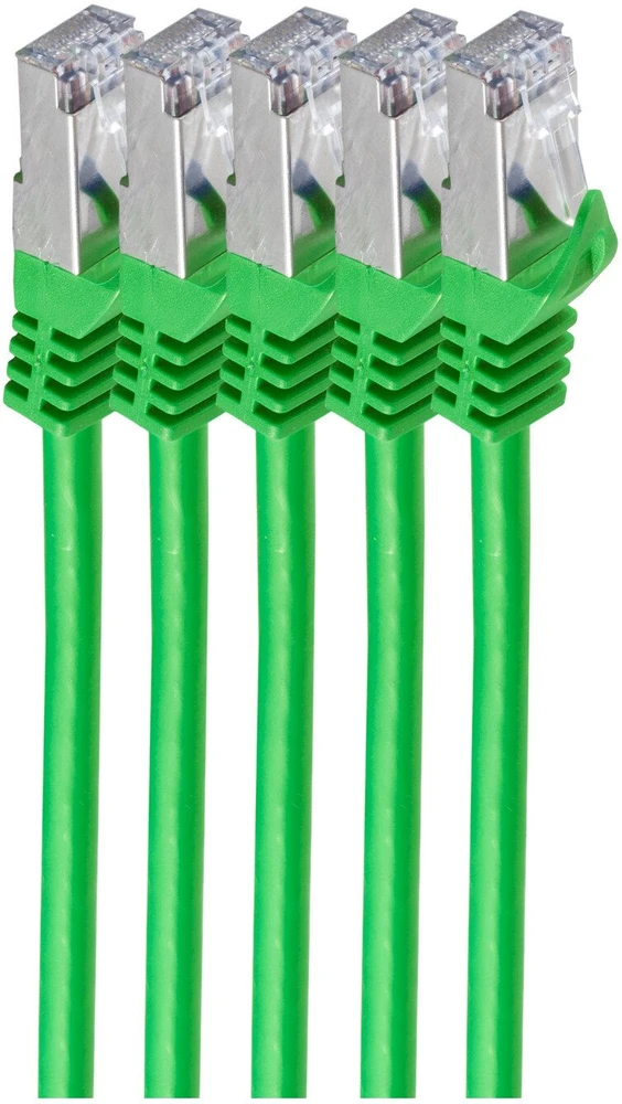 Shiverpeaks Patchcord BASIC-S Cat 7, S/FTP, PiMF, LSZH, žalia, 5m, 5 vnt (BS75515-G-SET5)