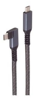 „Shiverpeaks USB-C kabelis įkrovimui 3.2 90° 100W PD tekstilinis (BS14-75014)“