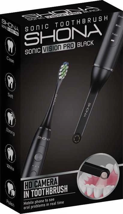 Dantų šepetėlis Shona Sonic Vision Pro + kamera Wi-Fi juoda