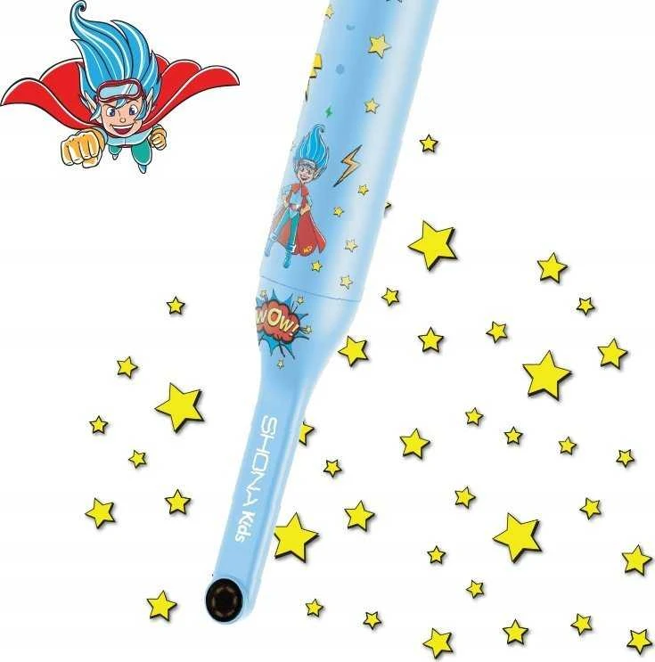 Mėlynas vaikiškas Shona šepetėlis su superherojų grafika