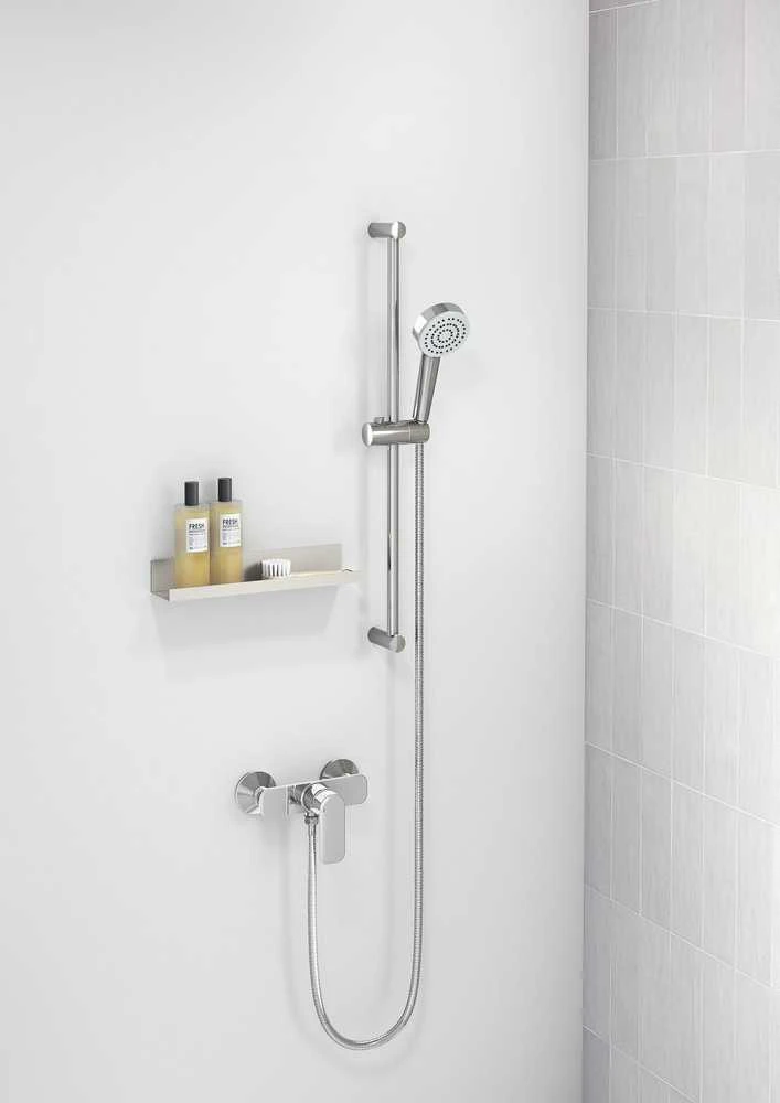 Dušo komplektas ORAS LINEA, stovas, žarna 150 cm, 3-jų srovių dušo galva, chromo sp.