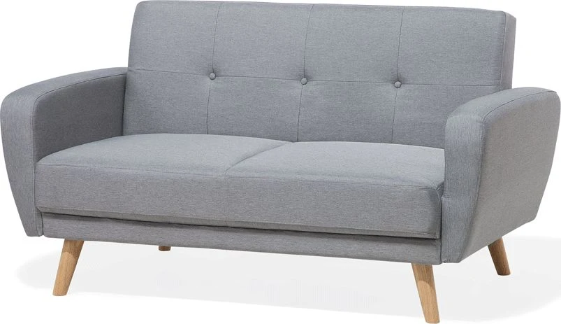 Beliani Išskleidžiama sofa 2 asmenims FLORLI šviesiai pilka