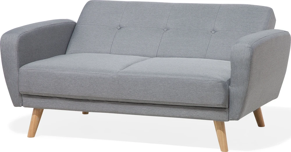Beliani Išskleidžiama sofa 2 asmenims FLORLI šviesiai pilka