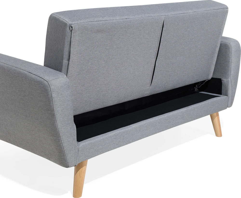 Beliani Išskleidžiama sofa 2 asmenims FLORLI šviesiai pilka