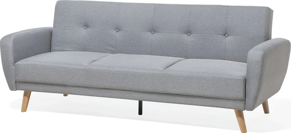 Beliani Trivietė sofa-lova FLORLI šviesiai pilka