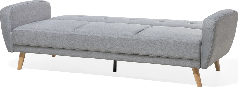 Beliani Trivietė sofa-lova FLORLI šviesiai pilka