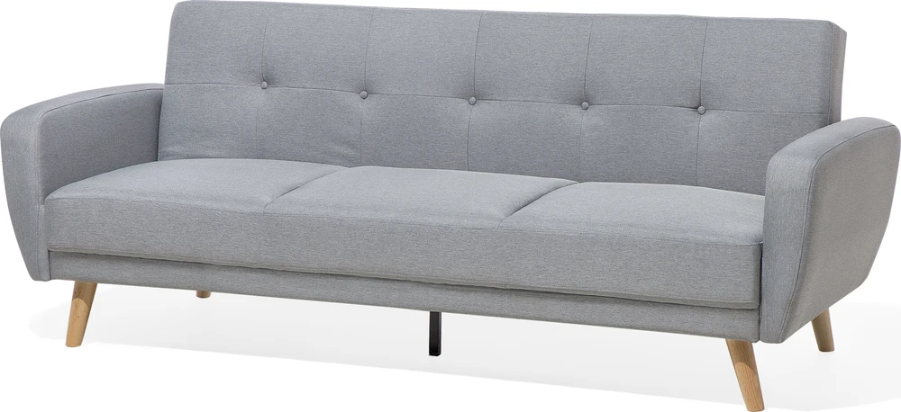 Beliani Trivietė sofa-lova FLORLI šviesiai pilka