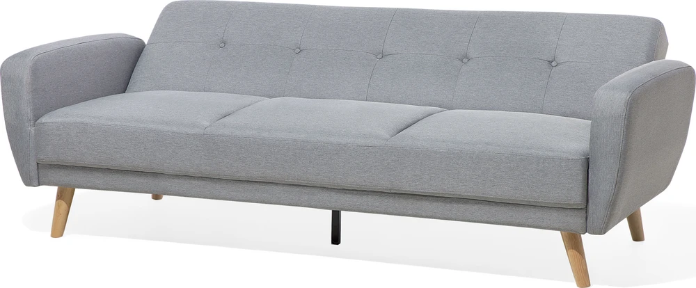 Beliani Trivietė sofa-lova FLORLI šviesiai pilka