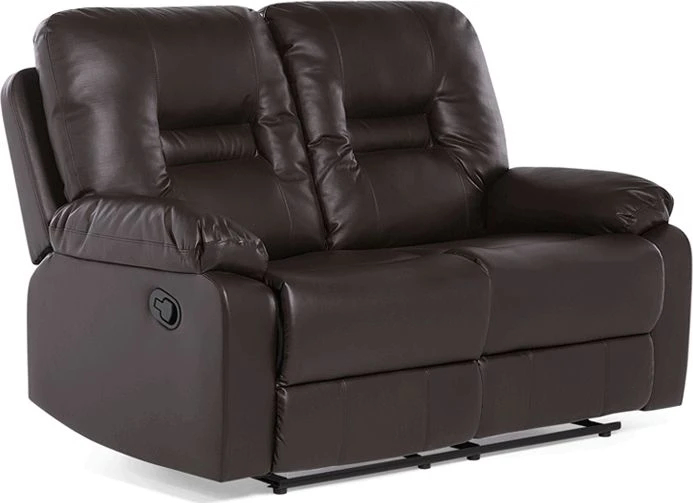 Sofa Beliani Poilsio baldų komplektas su mechanine relaksacijos funkcija 6 asmenims BERGEN eko oda rudas