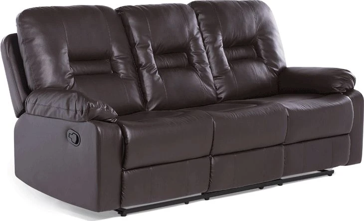 Sofa Beliani Poilsio baldų komplektas su mechanine relaksacijos funkcija 6 asmenims BERGEN eko oda rudas
