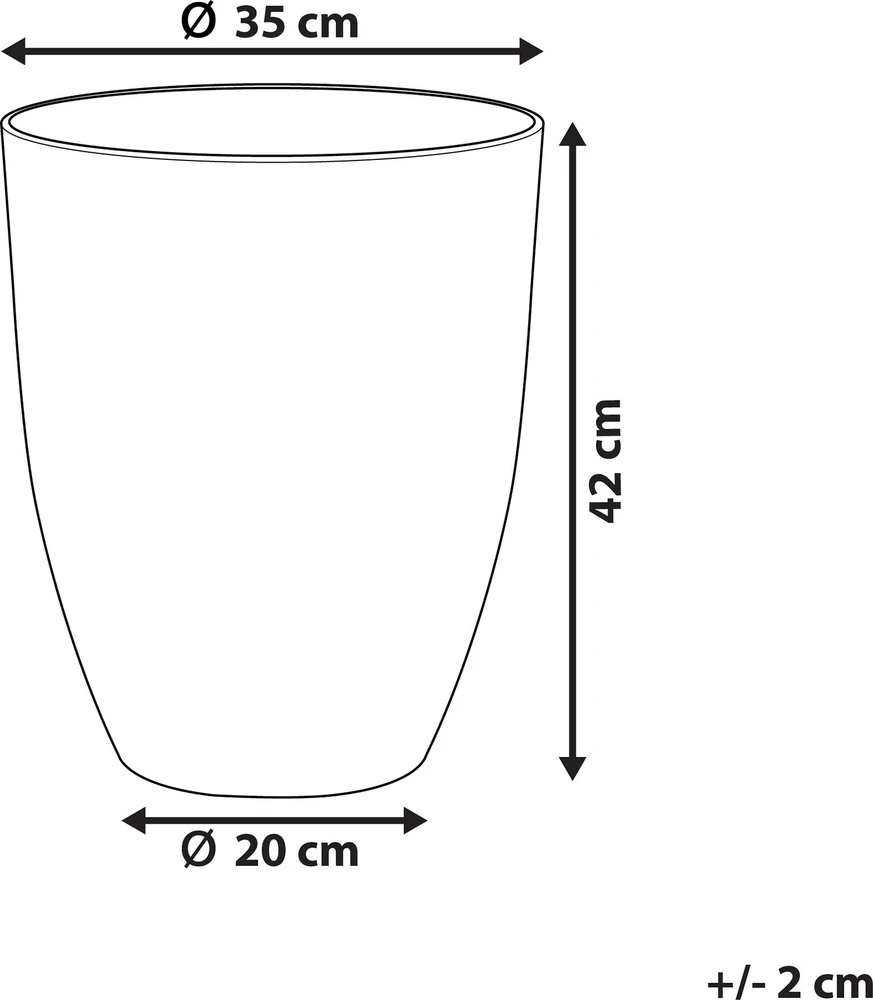 Beliani Gėlių vazonėlis CROTON 35 cm šviesiai pilkas