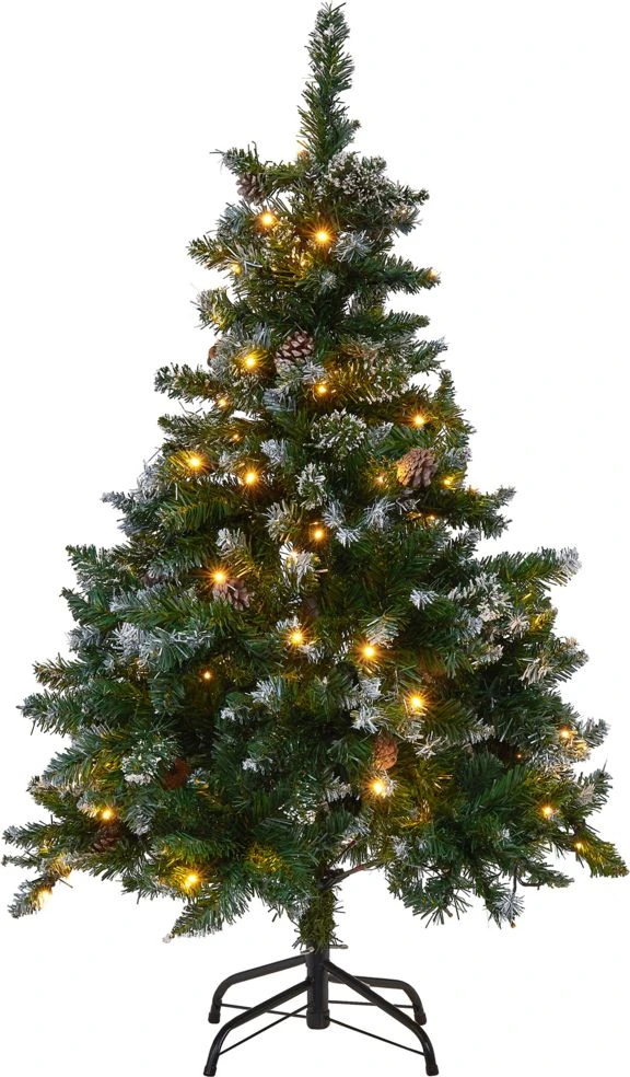 Beliani Dirbtinė Kalėdų eglutė su LED lemputėmis PALOMAR 120 cm tamsiai žalia