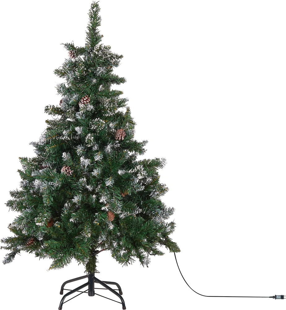 Beliani Dirbtinė Kalėdų eglutė su LED lemputėmis PALOMAR 120 cm tamsiai žalia
