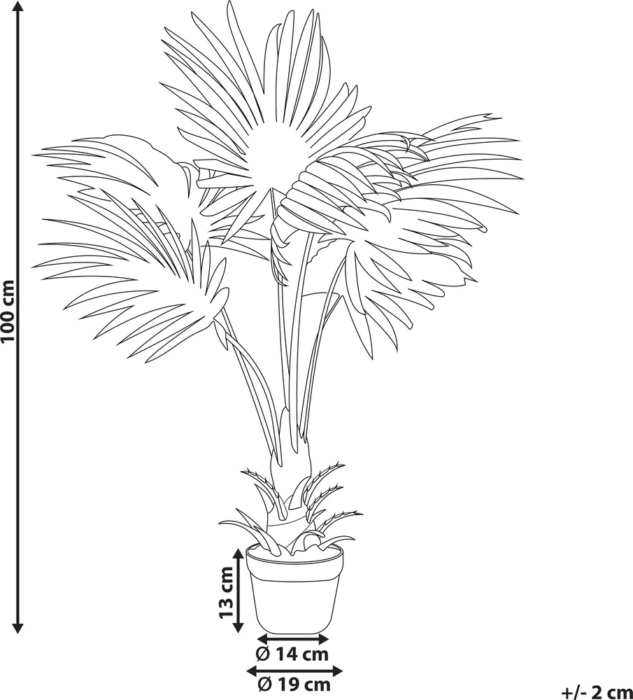 Beliani Dirbtinis augalas FAN PALM 100 cm Žalias