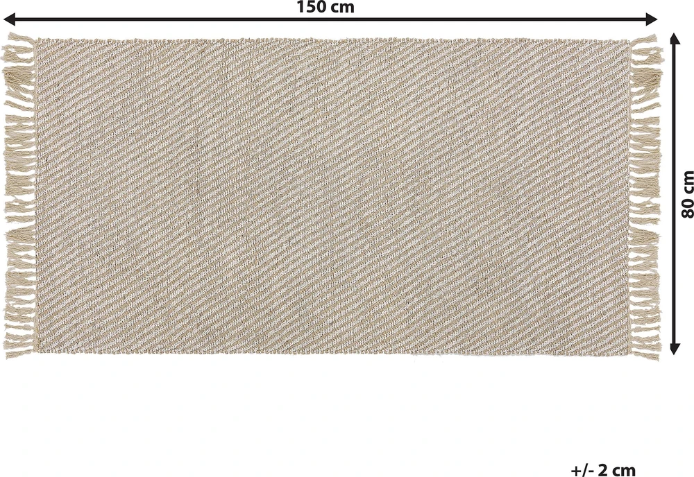 Beliani Kilimas ALADAG smėlio spalvos 80 x 150 cm džiutas