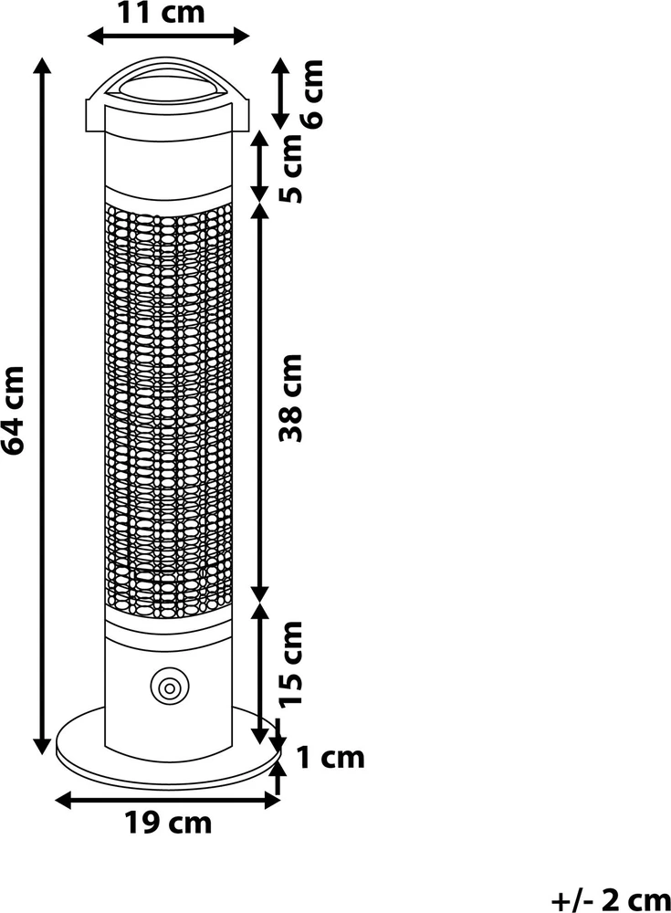 Beliani Laisvai pastatomas infraraudonųjų spindulių šildytuvas VEZUVIO 800 W, juodas