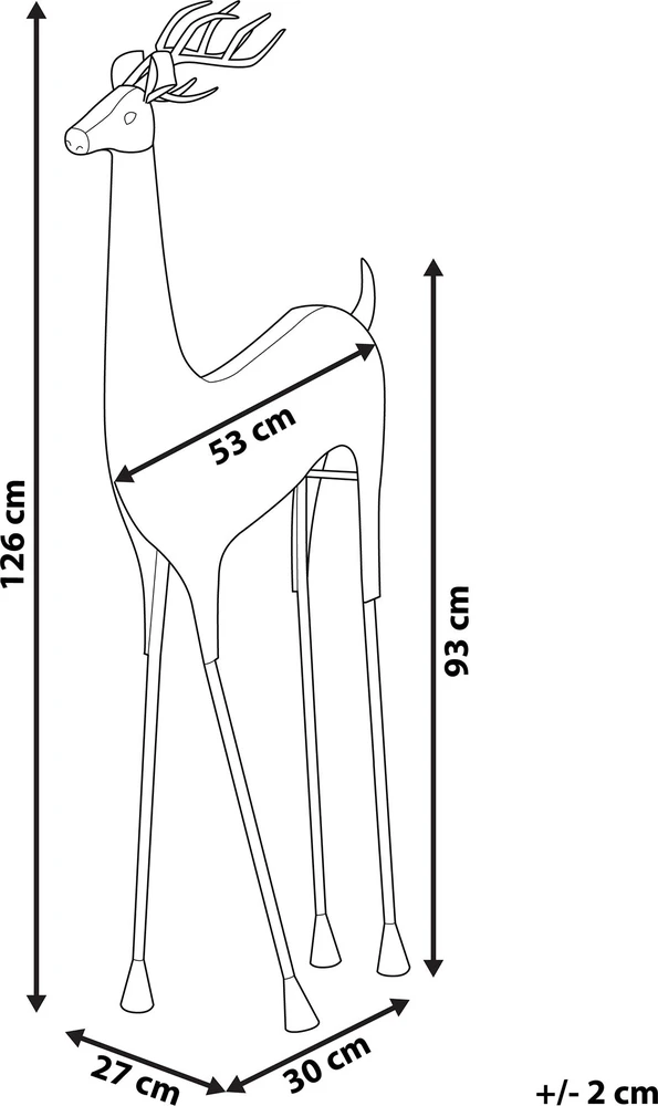 Beliani Kalėdinė grindų dekoracija PELLO elnias 126 cm auksinis