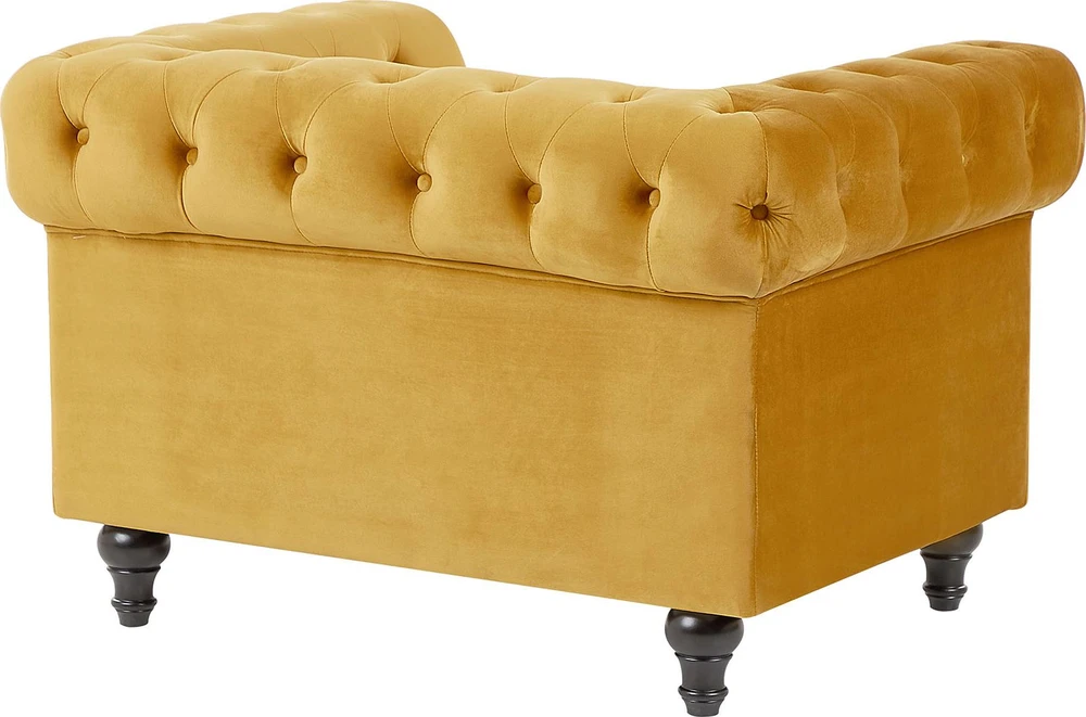 Fotelis Beliani Fotel CHESTERFIELD aksominis auksinis