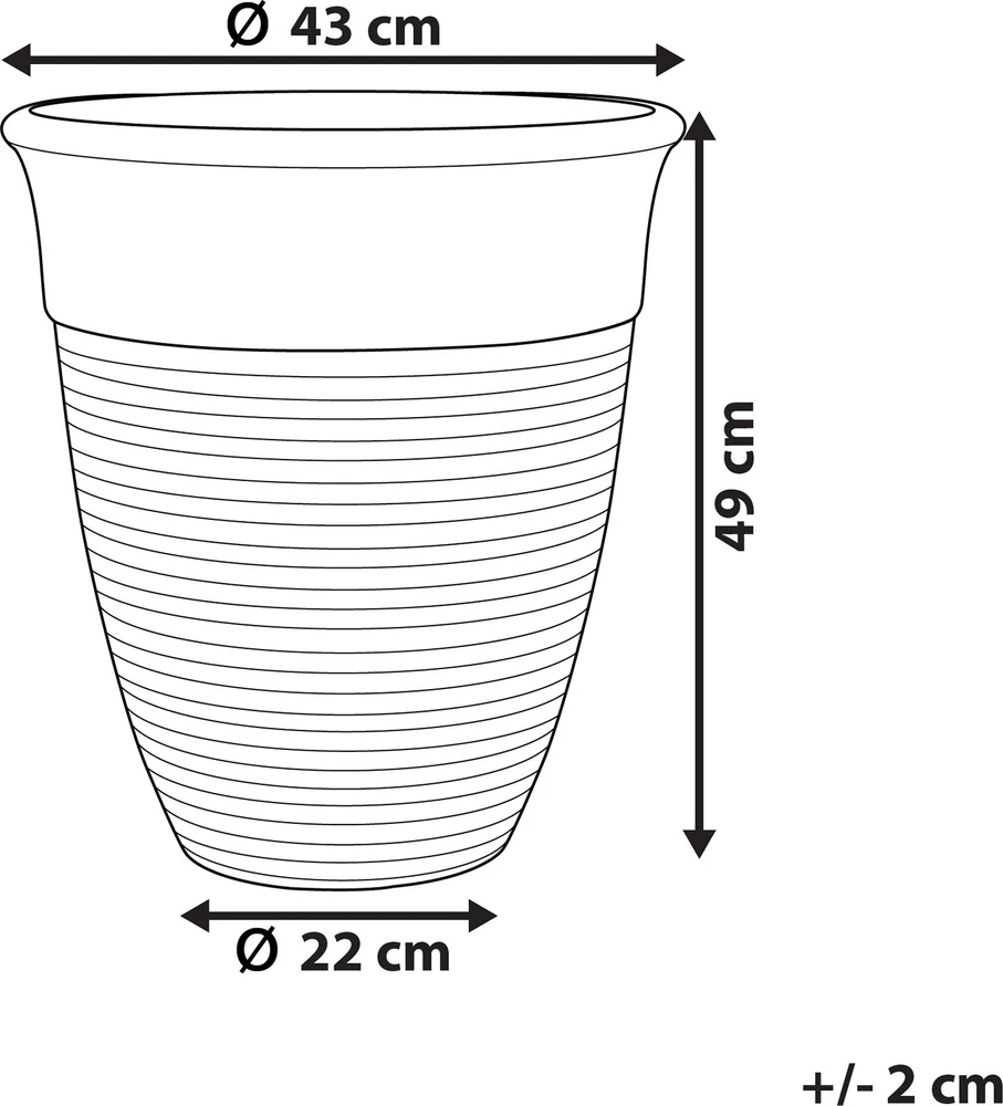 Beliani Gėlių vazonas KATALIMA 43 cm pilkas