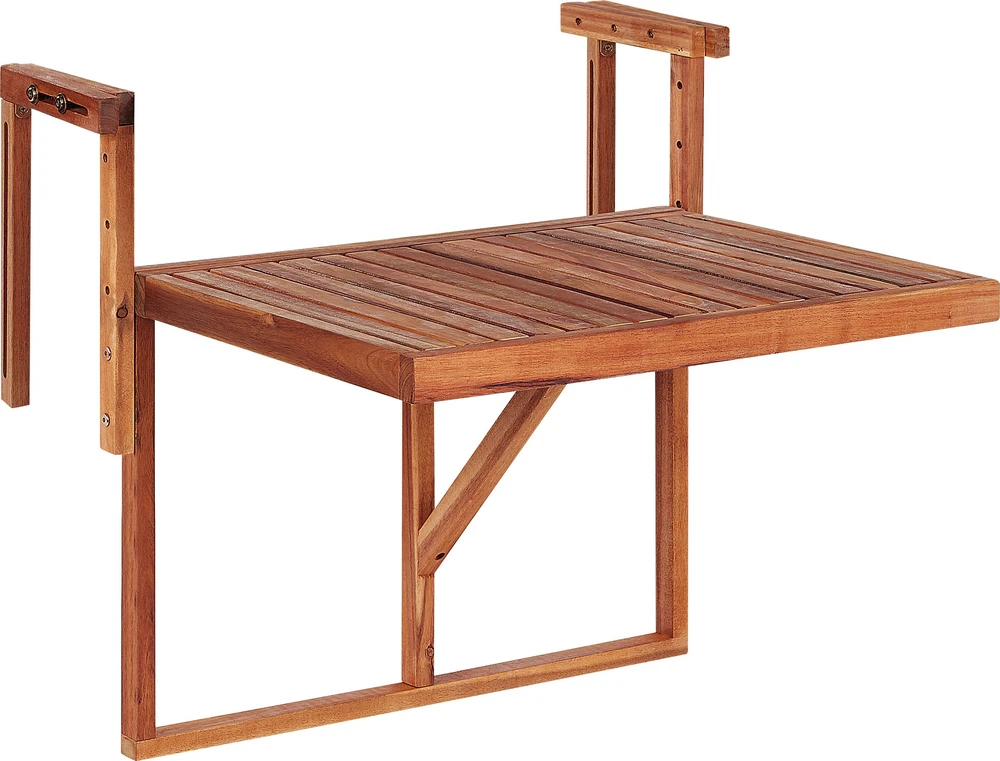 Beliani Sulankstomas balkono staliukas UDINE, 70 × 69 cm, akacijos mediena, rudas
