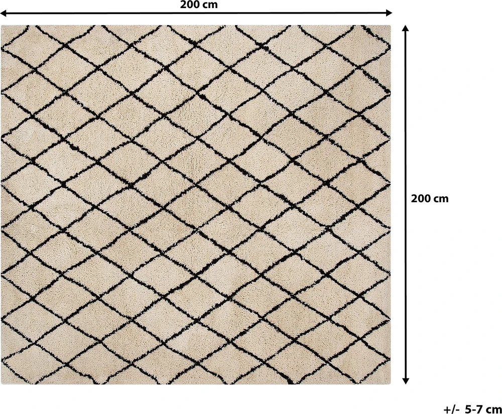 Beliani Kilimas MIDYAT smėlio spalvos 200 x 200 cm