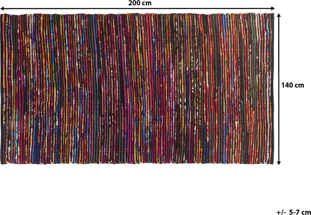 Beliani Kilimas BARTIN Juodas 140 x 200 cm