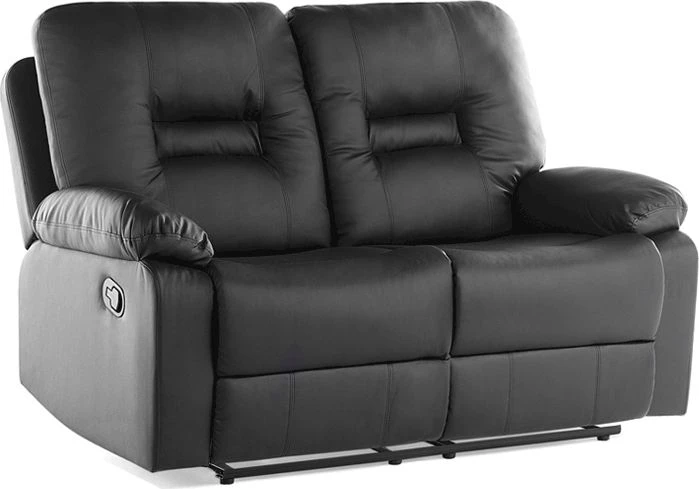Sofa Beliani 6 vietų svetainės baldų komplektas su rankine atsipalaidavimo funkcija BERGEN juodas dirbtinės odos
