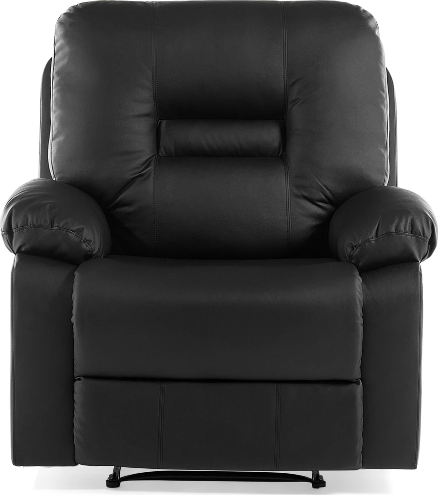 Sofa Beliani 6 vietų svetainės baldų komplektas su rankine atsipalaidavimo funkcija BERGEN juodas dirbtinės odos