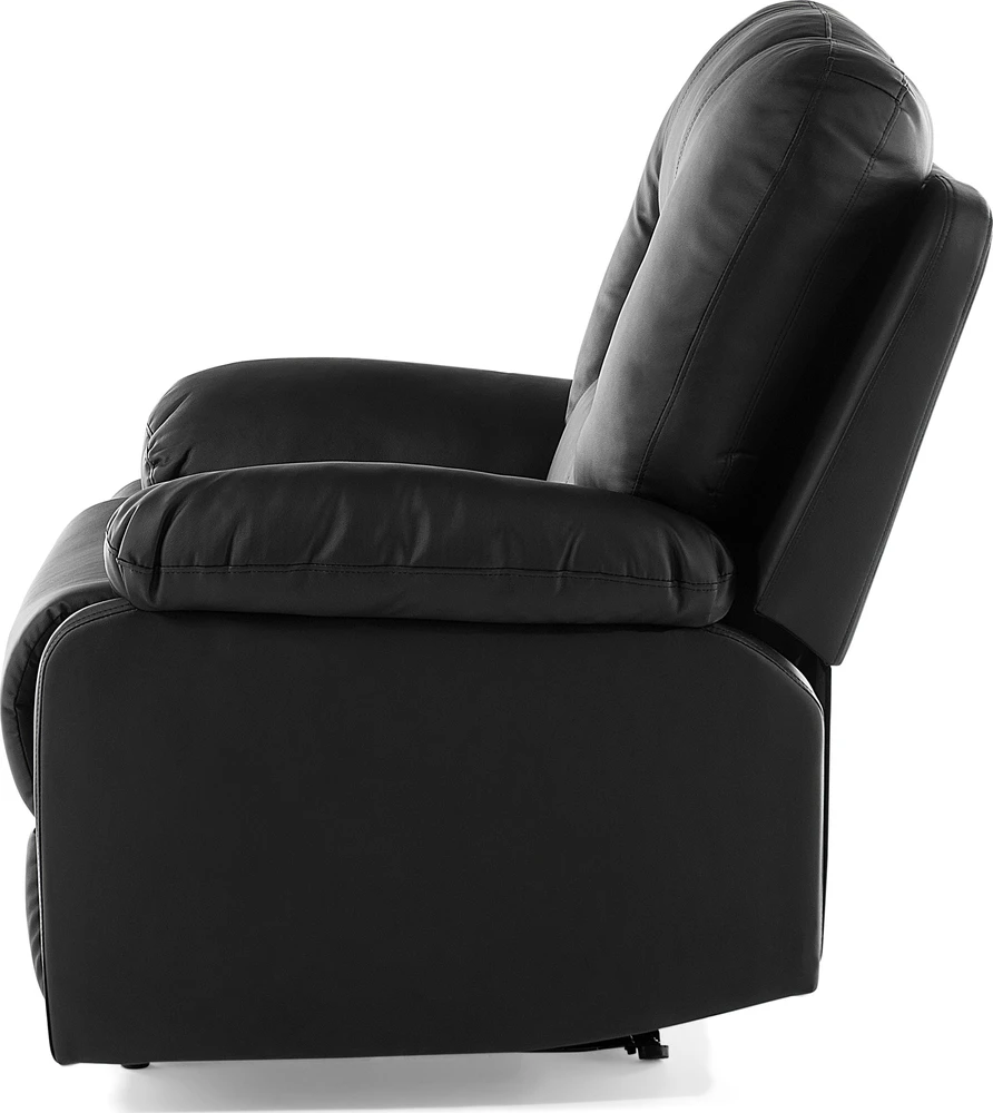 Sofa Beliani 6 vietų svetainės baldų komplektas su rankine atsipalaidavimo funkcija BERGEN juodas dirbtinės odos