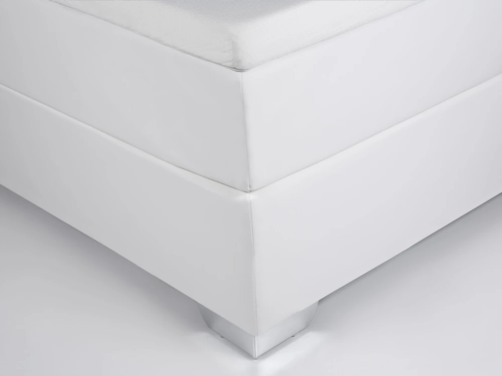 Beliani Kontinentinė lova iš dirbtinės odos PRESIDENT 160 x 200 cm juoda/balta