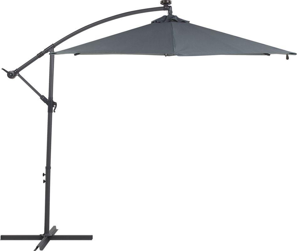 Beliani Konsolinis sodo skėtis su LED CORVAL 285 cm, pilkas