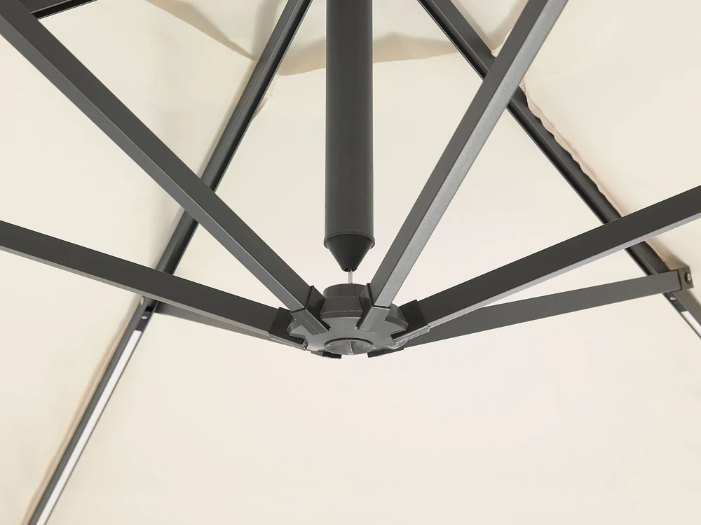 Beliani Sodo skėtis su LED apšvietimu ir atrama 285 cm CORVAL smėlio spalvos