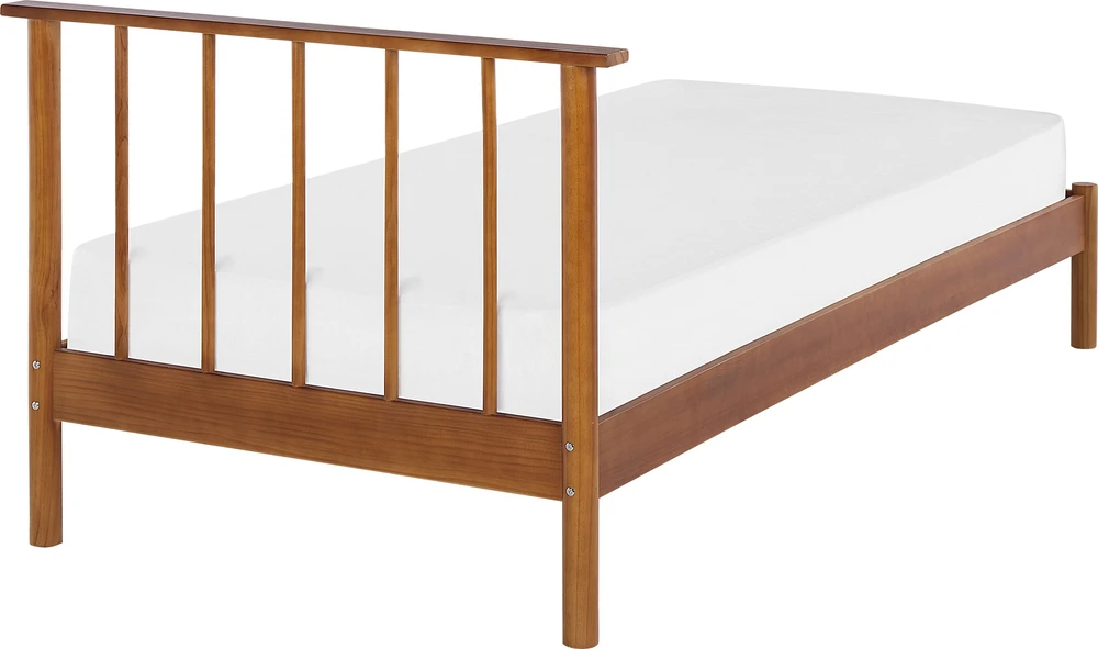 Lova Beliani Viengulė lovos rėmas BARRET 90 x 200 cm, ruda, pušies mediena