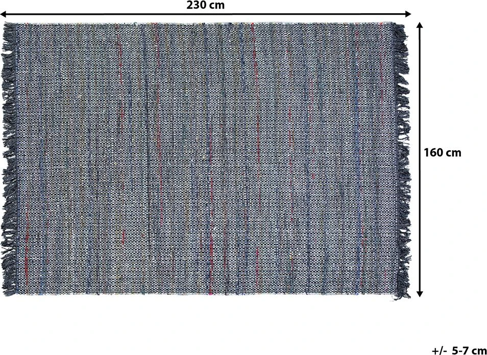 Beliani Kilimas BESNI pilkas 160 x 230 cm medvilninis