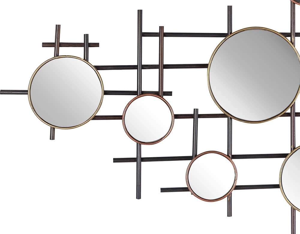 Beliani Sieninis veidrodis IBOS 113 cm 55 cm metalinis juodas
