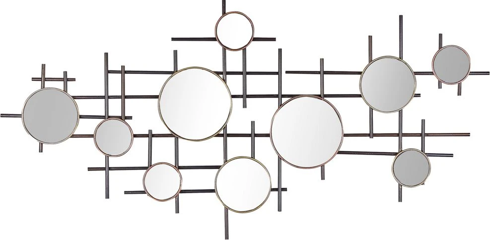 Beliani Sieninis veidrodis IBOS 113 cm 55 cm metalinis juodas