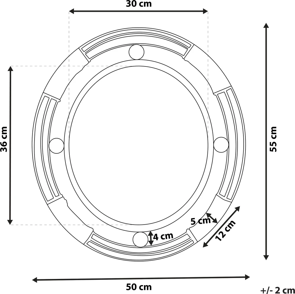 Beliani Sieninis veidrodis MOULINS 50 cm 55 cm metalinis juodas