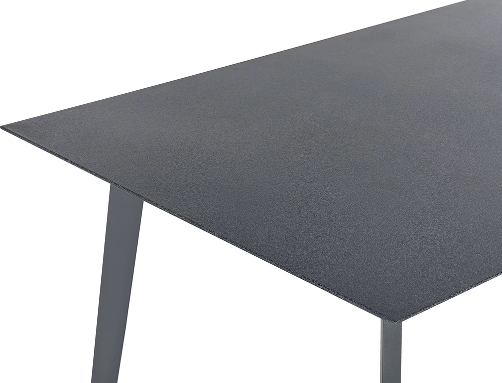 Beliani Sodo stalas MILETO 140 cm 80 cm, stiklinis, pilkas