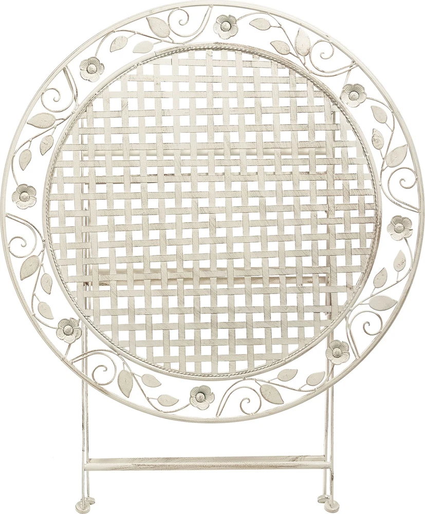 Beliani Bistro staliukas BIVIO 90 cm skersmens, metalinis, kreminės spalvos