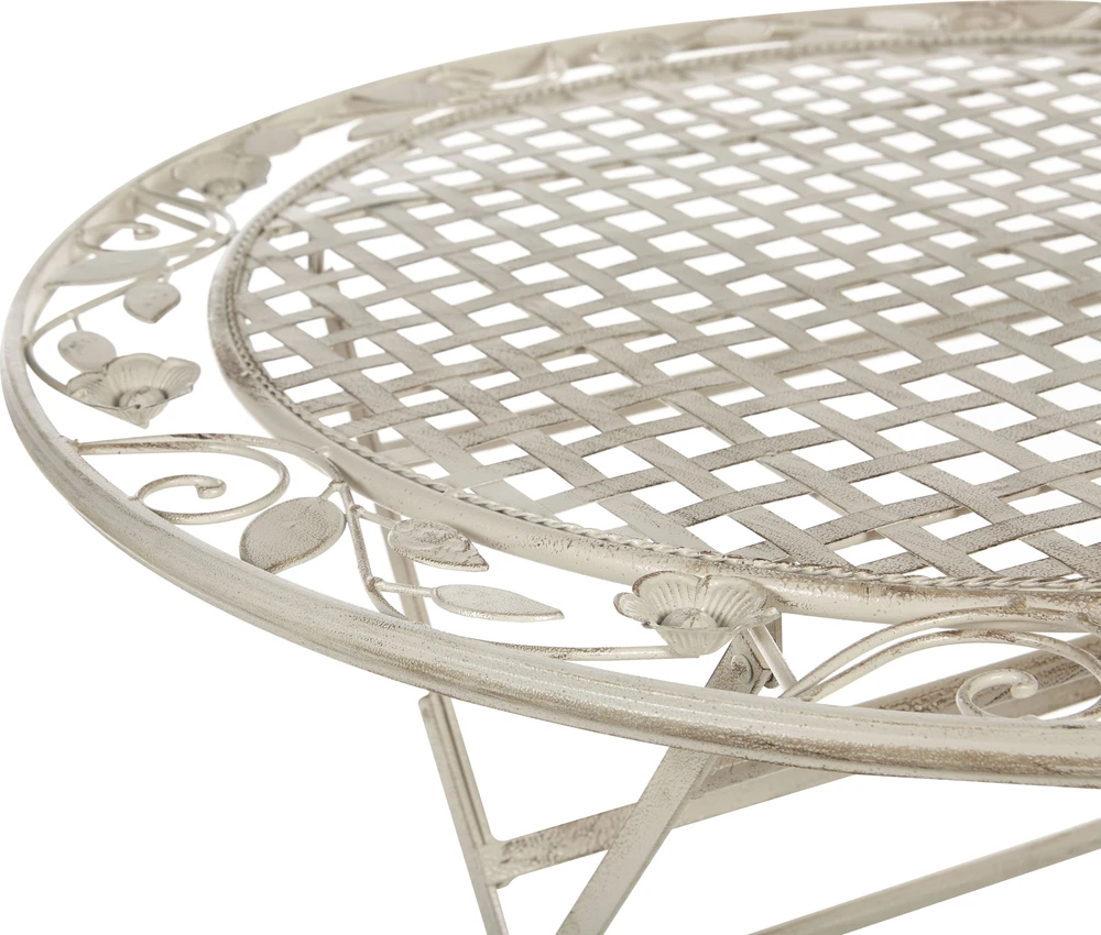 Beliani Bistro staliukas BIVIO 90 cm skersmens, metalinis, kreminės spalvos